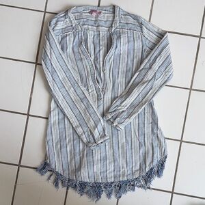 Calypso St. Barth Blue and White Striped Swim Coverup bohemian style